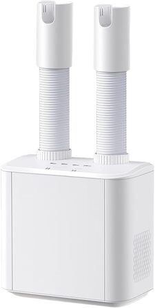 Електричний сушильник для взуття та рукавичок: телескопічний, з таймером, постійна температура, для взуття, шкарпеток, гірськолижних черевиків (білий)