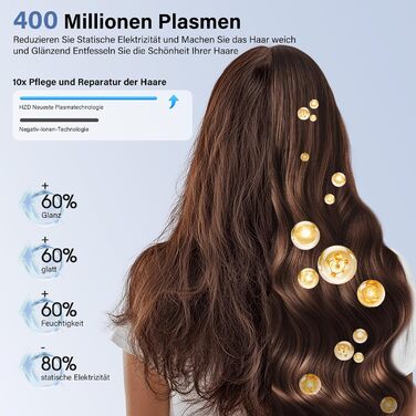 Фен з дифузором, 110000 об/хв безщітковий двигун, низький шум 57dB, для подорожей та дому, Dark Grey