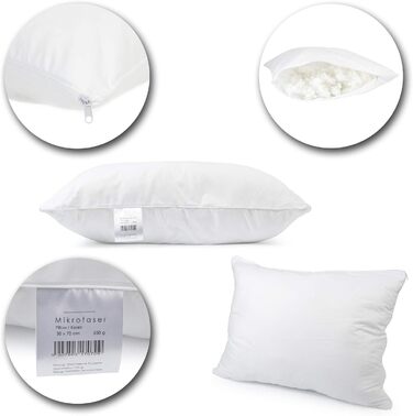 H&F Heimtextilien Top Quality Pillow 50x70 4-Piece Set | Allergy-Friendly Pillow with Oeko-TEX Certification | Cover: 100% Microfiber | Filling: 550 Grams Polyester 4 50 x 70 cm