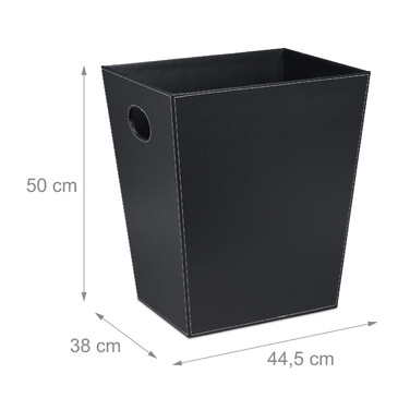 Relaxdays Wooden Basket with Leatherette Handles