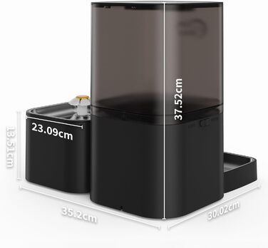 Автоматичний диспенсер корму та води для котів DOEL 2-в-1 з керуванням через додаток, голосовою підтримкою та таймером, 6л корму + 2.5л води