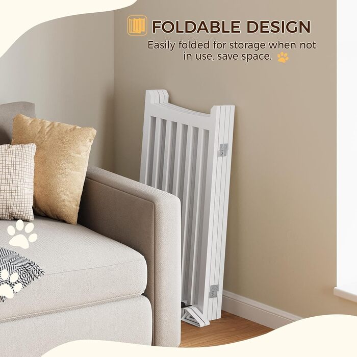 Захисне ґратка для собак Yaheetech, 90.5 x 201.5 см, білий, 4 панелі