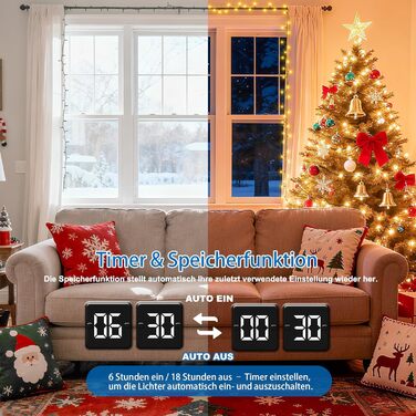 Льодогенератор WISD 23м, 200 LED, теплий білий, 12 режимів, таймер, для прикраси ялинки, балкона, кімнати, саду