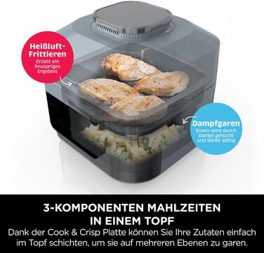 Ninja Speedi Multi-Cooker, 5.7L, 10-in-1 MultiCooker, Air Fryer Hot Air Fryer, Slow Cooker Slow Cooking, Gift for Men/Women, Sea Salt Grey ON400EU 10-in-1 Sea Salt Grey