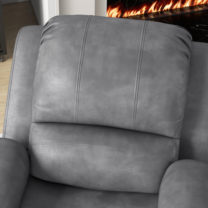HOMCOM Electric Recliner Chair with Rocking and Reclining Function, TV Recliner with Reclining Function, Cup Holder, Grey