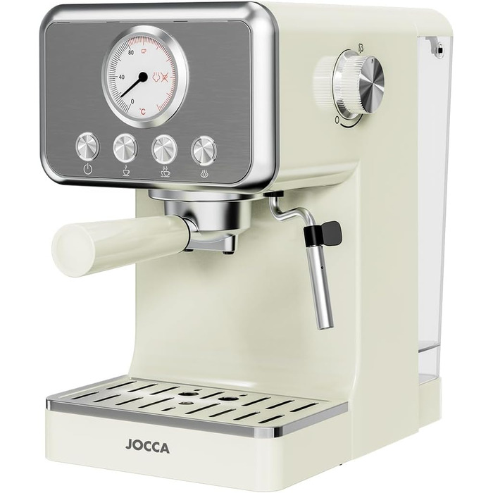 Еспресо-машина Jocca Retro - 15 bar, об'єм резервуару 1.7 л, білий колір