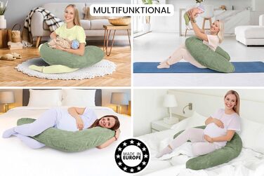 Подушка для годування Amilian Stillkissen XXL 170 см - для сну на боці, вагітності та годування - подушка для сну з наповнювачем та знімним чохлом (Blattpoesie)