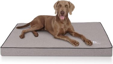 Ортопедичний лежак для собак Knuffelwuff Nantucket з велюру, ручної роботи, XL 100 x 70 см, знімний чохол, прання, для великих, середніх та маленьких собак (сірий)