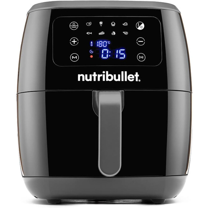 Nutribullet Hot Air Fryer 7L XXL Air Fryer with a wide selection of cooking modes, digital LED touchscreen, 8 programs, preheat & keep warm, grill, no oil, 1800 W, Black