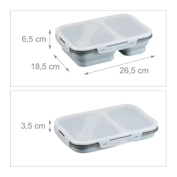 Relaxdays Foldable Lunchbox with 2 Compartments