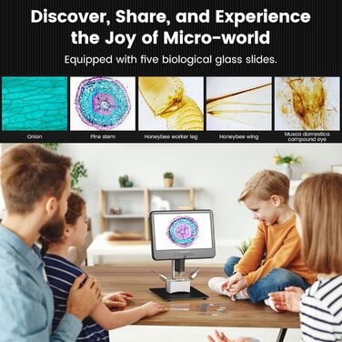 Мікроскоп цифровий Andonstar AD210 10.1 дюймів для дорослих, паяльний мікроскоп для ремонту електроніки, мікроскоп-камера для монет з повноекранним переглядом та підсвічуванням