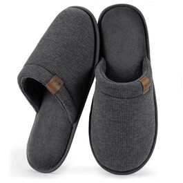 Чоловічі домашні капці RockDove LiteStep з вельвету та піною з ефектом пам'яті (Memory Foam), темно-сірі, розмір 42/43 EU