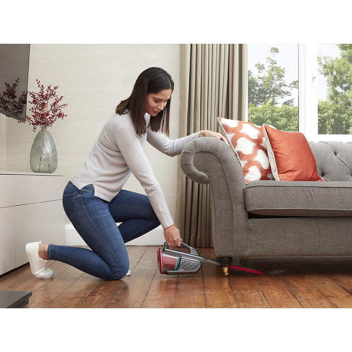 Ручний акумуляторний пилосос BLACK+DECKER BHHV315J Lithium Dustbuster Titanium/Red 12V, 500 мл, циклонна технологія, безмішковий, з насадкою для щілин