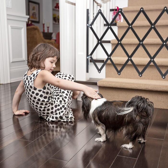 Захисне ворота для собак Relaxdays, висувні до 96 см, 48,5-60 см висота, чорний колір