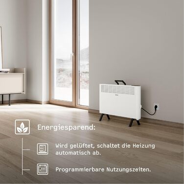 Електричний конвекторний обігрівач Stiebel Eltron 2 kW, для площі 25 м², з регулюванням, на роликах, TÜV-сертифікований, енергозберігаючий, 204450