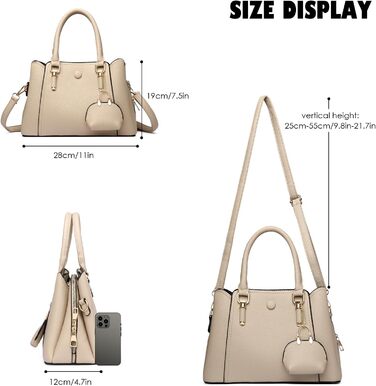 Сумка жіноча Myhozee середнього розміру зі штучної шкіри, чорна: сумка-шопер, кросбоді, сумка на плече