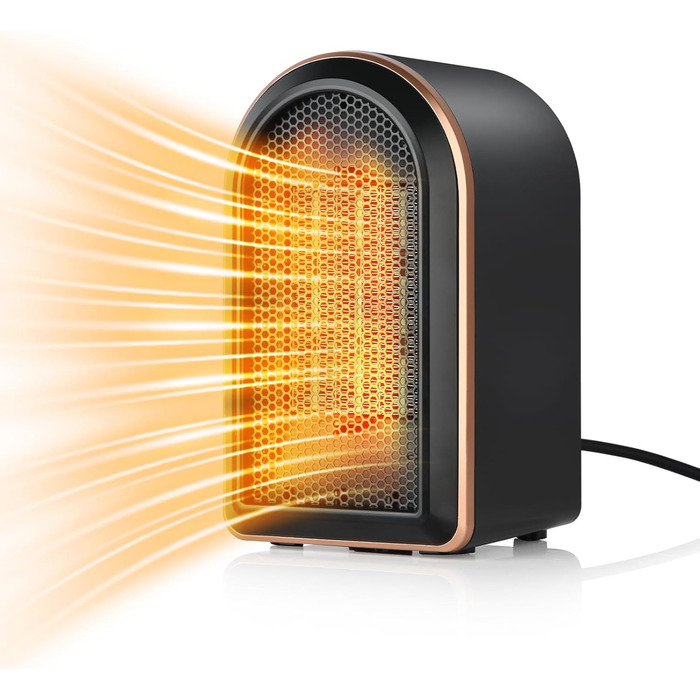 Електрична теплова гармата 2000W з пультом керування, 58 см, 70° обертання, 3D-полум'я, LED-дисплей, ECO-режим, таймер 12 годин - для дому, чорна