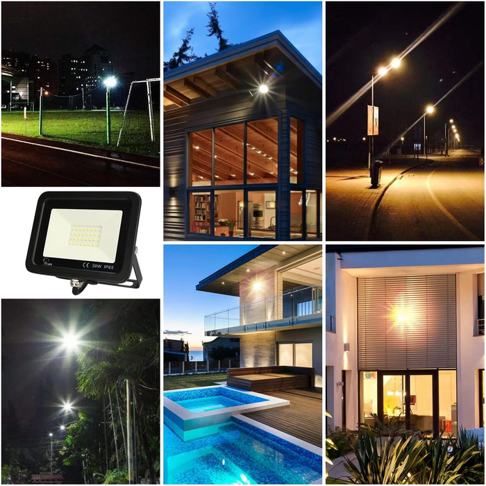 LED Floodlights Outdoor, LED Floodlights 100W, LED Outdoor Floodlights IP65 Waterproof, LED Spotlight 10000LM, LED Spotlight Outdoor 3000K Warm White, for Backyard, Garage, Hallway, Garden [Black] (6500k Cool White, 35W [1 Piece Black])