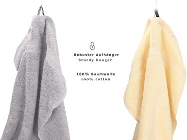 Betz 10-Piece Towel Set Gold Color Beige & Silver Gray, Quality 600 g/m², 2 Shower Towels 70 x 140 cm, 4 Hand Towels 50 x 100 cm, and 4 Washcloths 30 x 30 cm