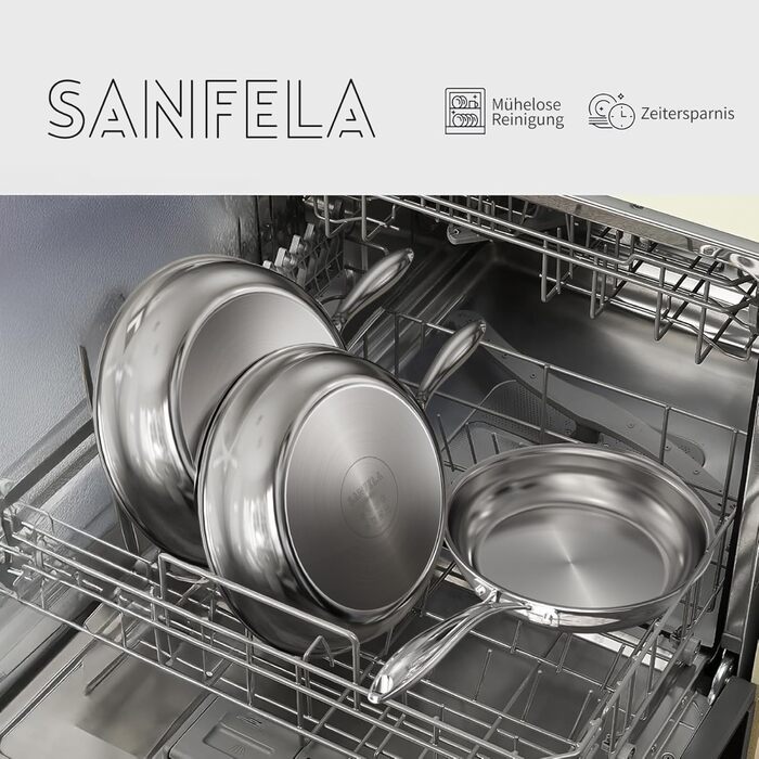 Нержавіюча сковорода 28 см, 5-шарова, для посудомийної машини та духовки, індукційна, рівномірний розподіл тепла