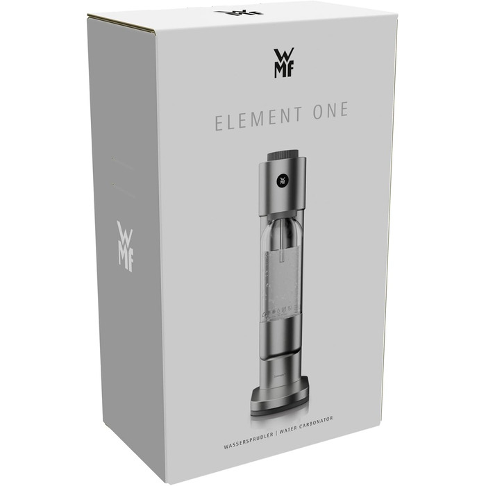 WMF Element One: Автоматичний содовий апарат з нержавіючої сталі, 3 рівні газування, лава (срібний) – для приготування газованої води вдома