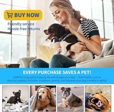 Набір для аджиліті для собак, 65 предметів: тунель, перешкоди, фігури для слалому, кільце для стрибків, м'ячики, переносна коробка, сумка для ласощів, сумка для перенесення