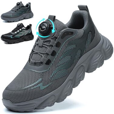 Черевики безпеки унісекс для чоловіків та жінок. Спортивні робочі черевики з металевим капами. Дихаючі, легкі, розміри 38-46 EU, сірий колір.