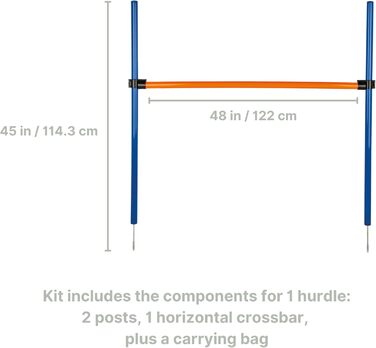 Бар'єр для аджиліті TRIXIE для собак – обладнання для аджиліті з регульованою перекладиною, тренувальне обладнання для собак, ідеально підходить для початківців та досвідчених, 123 x 115 см - 3270