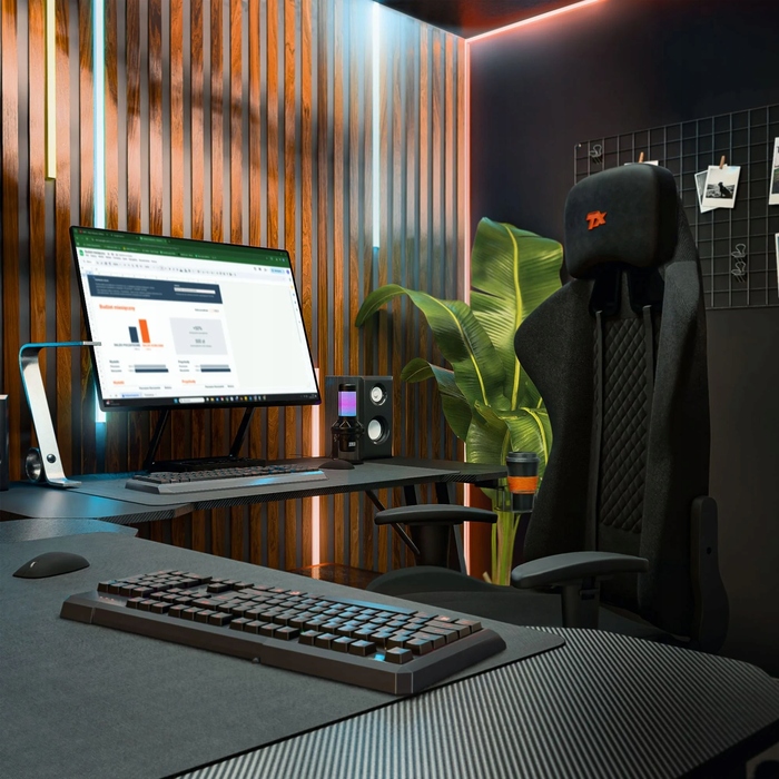 Ігровий стіл Trex E-Sports Exon, чорний, 120x60x75 см