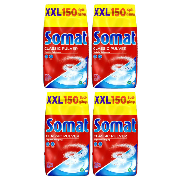 Порошок для посудомийних машин Somat Classic з лимоном для щоденного очищення, 4 x 3 кг