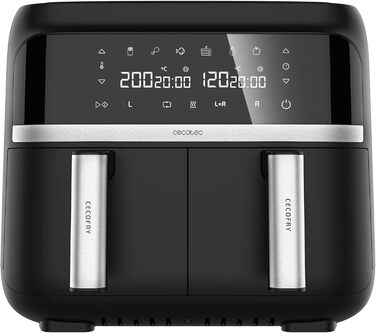 Фритюрниця Cecotec Cecofry Advance Double X 9л, 2850 Вт, чорна. Дві корзини, подвійний контроль температури, PerfectCook, без олії