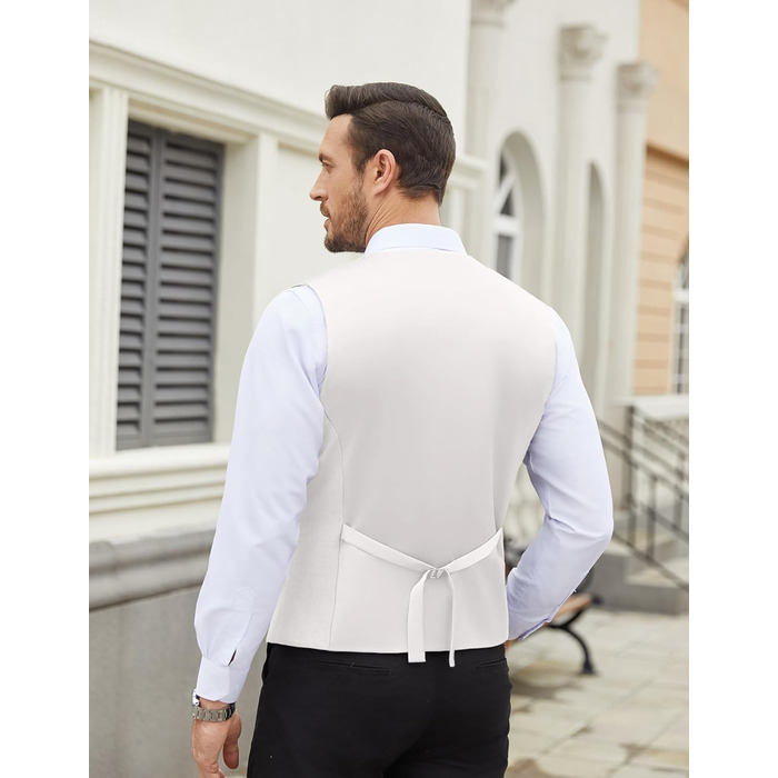 Жилет чоловічий шкіряний COOFANDY Casual Western, V-подібний виріз, 3XL, білий/опільний сад