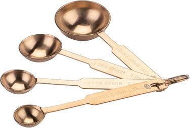Набір мірних ложок Dr. Oetker з нержавіючої сталі з покриттям Titanium, 4 шт. – для професійних кухарів, вінтажний дизайн, колір міді