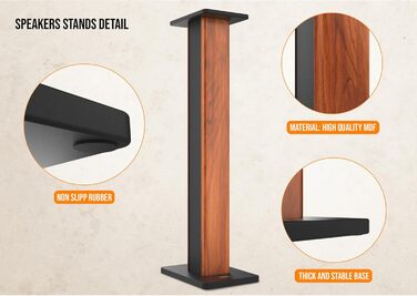 Підставки для акустики Wiibo Tempo 90 (90 см) – пара, антирезонансна база, універсальні, для Hi-Fi, домашнього кіно