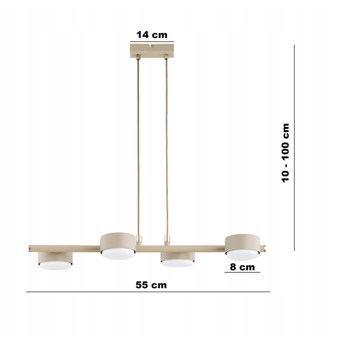 Підвісна люстра Elko-Lighting Mono Ecru 4 точки світла GX53