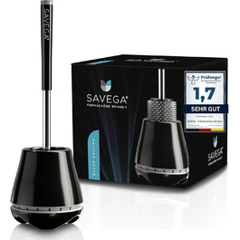 SAVEGA® Оригінальна силіконова щітка для унітазу - комплект з тримачем. Антибактеріальна щітка для туалету, чорний/сірий колір.