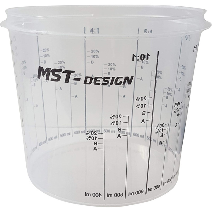 MST-DESIGN Mixing Cups for Paint, 100 Pieces with 1400ml | Robust Disposable Measuring Cups with Mixing Scale | Mixing Cups for Stirring Paints, Fillers, Wood Stains, etc. | Mixing Cups for Stirring | High-Quality Paint Accessories