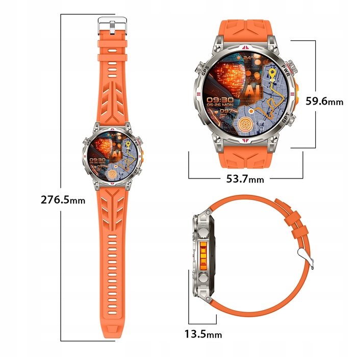 Смарт-годинник JG Smart JGR-93 з GPS, сріблястий