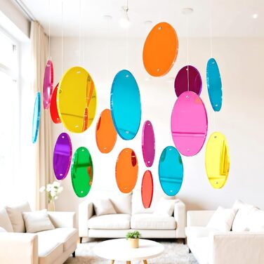 Акрилові дзеркала та пластини, 3 мм, кольорові, 20x20 см, 8 шт. для рукоділля, декору та DIY проєктів