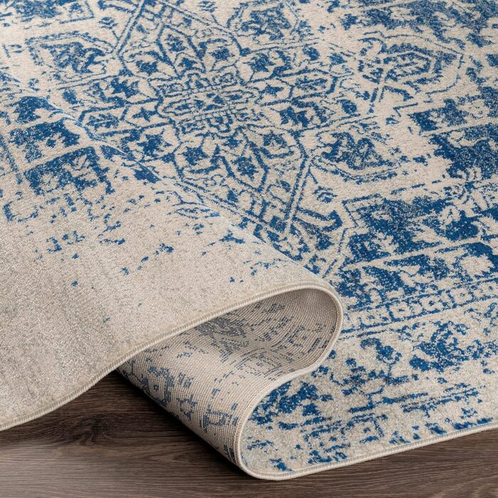 Surya Syracuse Vintage Rug Large - Rug Living Room 200x274 cm, Dining Room, Bedroom - Oriental Rug Boho Style - Carpet Living Room, Colorful Pattern, Blue and Beige Blue and Beige 200 x 280 cm