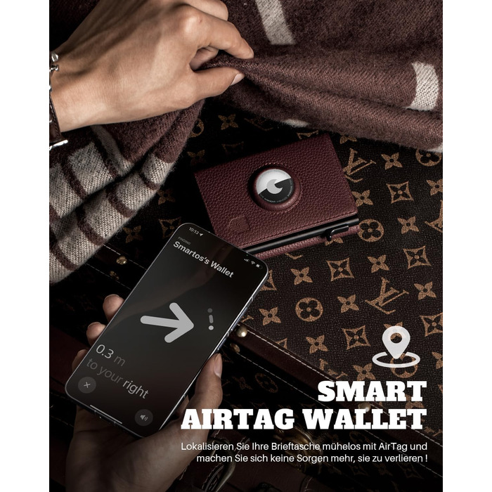 Чоловічий гаманець DODENSHA® MagSnap з RFID захистом та відділенням для AirTag, картхолдер, гаманець на 10+ карт, з відділенням для монет, фіолетовий (Lila-togo)