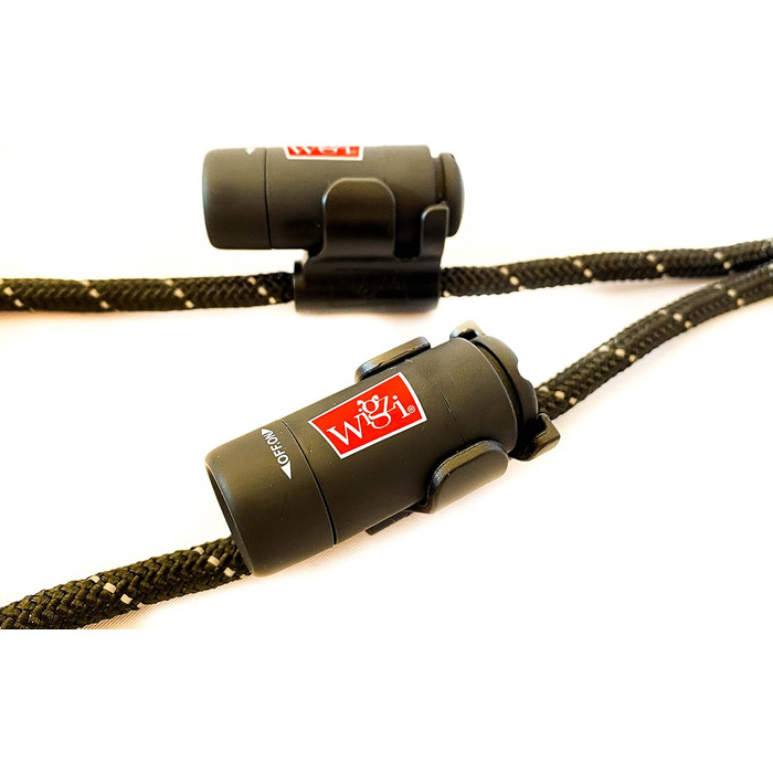 Поводок для собак WIGZI 2 шт., автоматичне розплутування, поворот на 360°, гелевий накладка, світловідбиваючий трос. LED-підсвітка до 7,6 м. Універсальний розмір, чорний, M/L, 2 шт. з LED