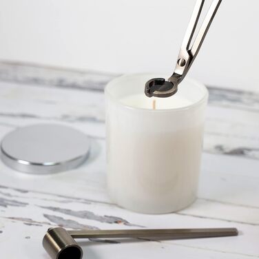 Airy Abode Candle Accessory Set with Candle Snuffer and Wick Trimmer, Gold Brushed