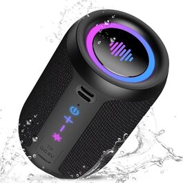 Bluetooth колонка 15W, портативна, водонепроникна IPX7, з TWS стерео, 12 год автономії, чорна – для спорту, вечірок, подорожей