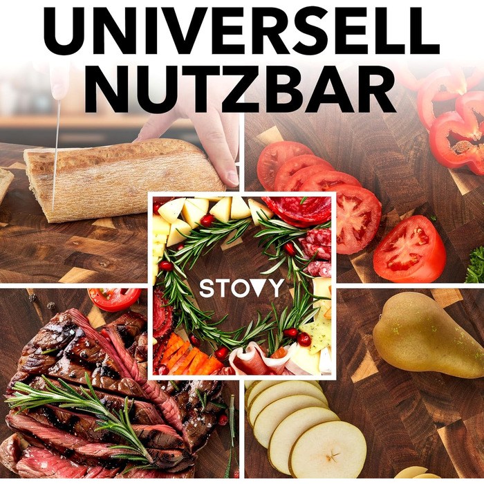 Дерев'яний обрізний стіл STOVY® з масивного акацієвого дерева, 40 x 30 x 3 см – антибактеріальний, з гірського дерева