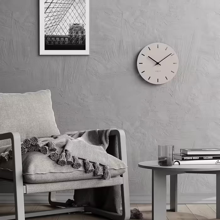 Cander Berlin MNU 2530 P Wall Clock Silent Ticking 30 cm Analog Kitchen Living Room Modern Vintage Warm Gray MDF