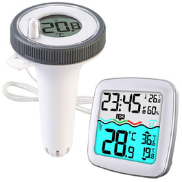 infactory Pool Thermometer: Digital Pond & Pool Thermometer, Radio Receiver, Color LCD, IP67 (Pool Radio Thermometer, Radio Pool Thermometer, Temperature Sensor)