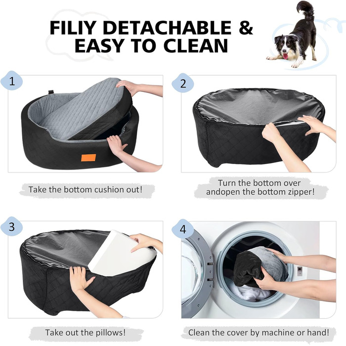 Автокрісло для собак великих/середніх порід (до 25 кг) або 2 маленьких, з кріпленнями та знімним чохлом – чорний/сірий