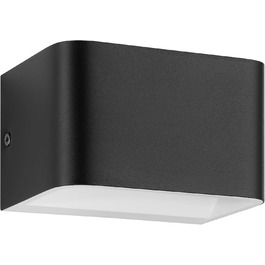 EGLO LED Wall Lamp Sania 5, 1-Light Wall Lamp Modern, Minimalist, Metal Wall Lighting in White, Satin Plastic, LED Bathroom Lamp Warm White, IP44 (13 cm, Black)