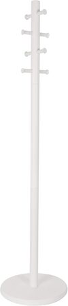 Umbra Pillar Coat Rack with Stool, Default_no_Selection_Value, White/Natural, One Size (White, Coat Rack)